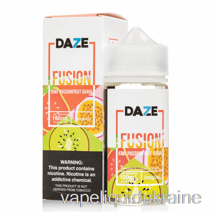 Vape Liquid Ukraine Kiwi Passionfruit Guava - 7 Daze Fusion - 100mL 0mg